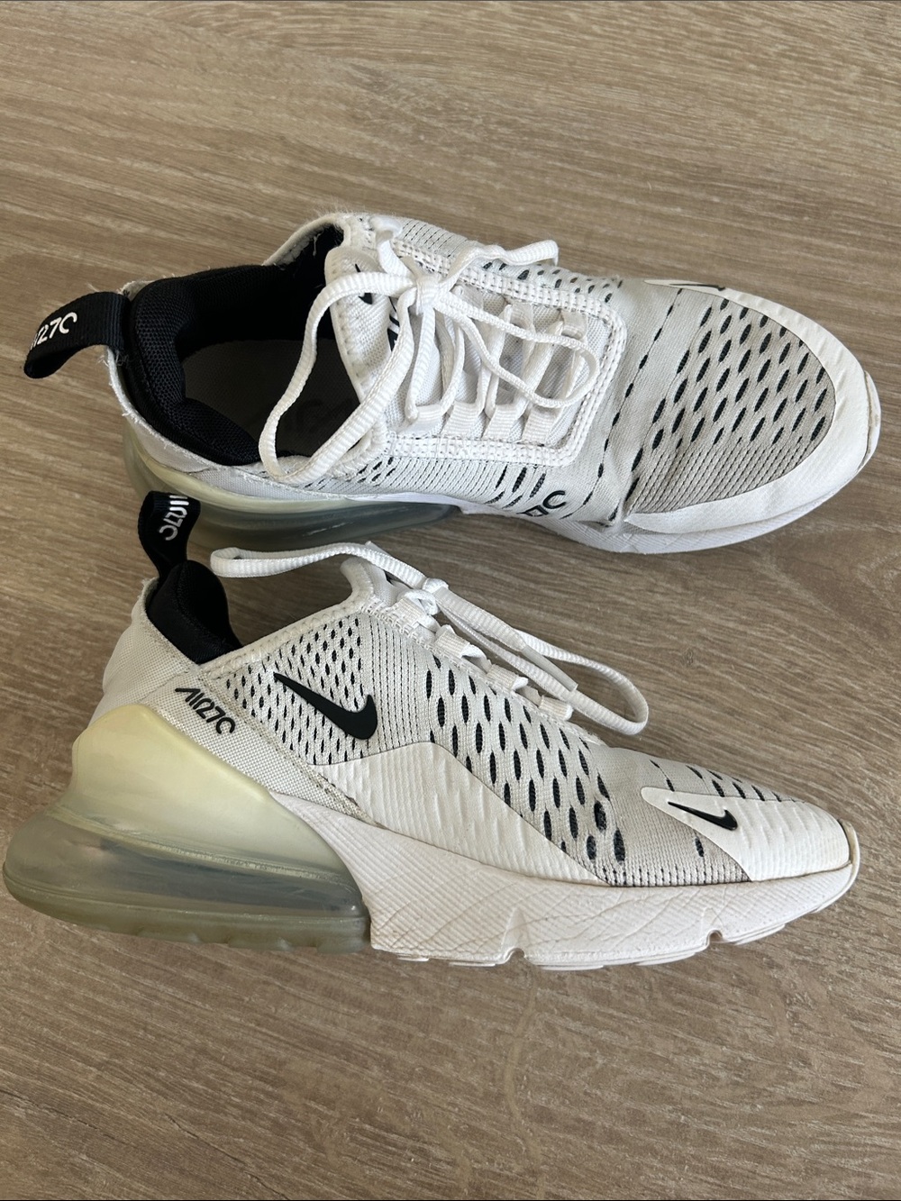 Nike Kids Air Max 270 White/Black with Translucent Heel